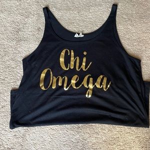 Chi Omega black and gold tank top - size small